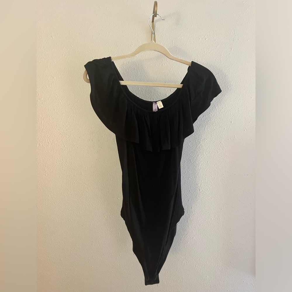 Black Cotton Body Suit - super soft - size L